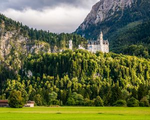 Preview wallpaper castle, trees, mountain