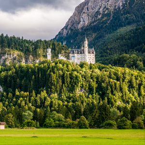 Preview wallpaper castle, trees, mountain