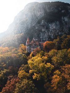 Preview wallpaper castle, trees, rocks