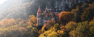Preview wallpaper castle, trees, rocks