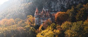 Preview wallpaper castle, trees, rocks