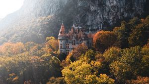 Preview wallpaper castle, trees, rocks