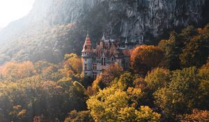 Preview wallpaper castle, trees, rocks