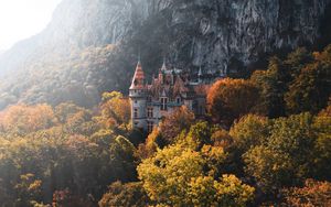 Preview wallpaper castle, trees, rocks