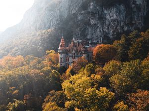Preview wallpaper castle, trees, rocks