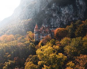 Preview wallpaper castle, trees, rocks