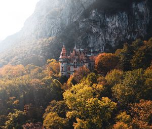 Preview wallpaper castle, trees, rocks