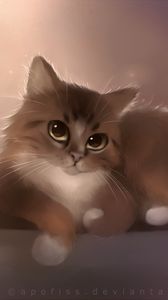 Preview wallpaper cat, apofiss, drawing, cute cat