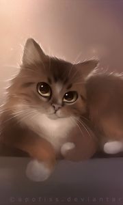 Preview wallpaper cat, apofiss, drawing, cute cat