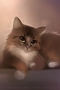 Preview wallpaper cat, apofiss, drawing, cute cat