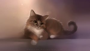 Preview wallpaper cat, apofiss, drawing, cute cat