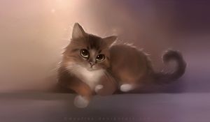 Preview wallpaper cat, apofiss, drawing, cute cat