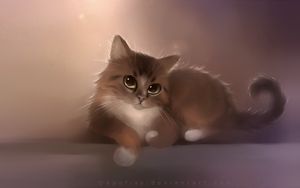 Preview wallpaper cat, apofiss, drawing, cute cat