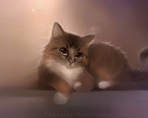 Preview wallpaper cat, apofiss, drawing, cute cat