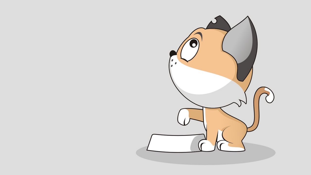 Wallpaper cat, art, bowl, cute