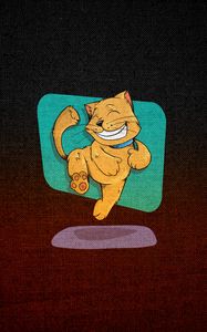 Preview wallpaper cat, art, happy, sticker