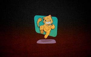 Preview wallpaper cat, art, happy, sticker