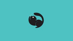 Preview wallpaper cat, art, minimalism, funny, vector