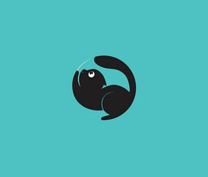 Preview wallpaper cat, art, minimalism, funny, vector