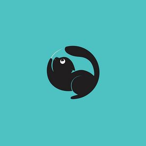 Preview wallpaper cat, art, minimalism, funny, vector