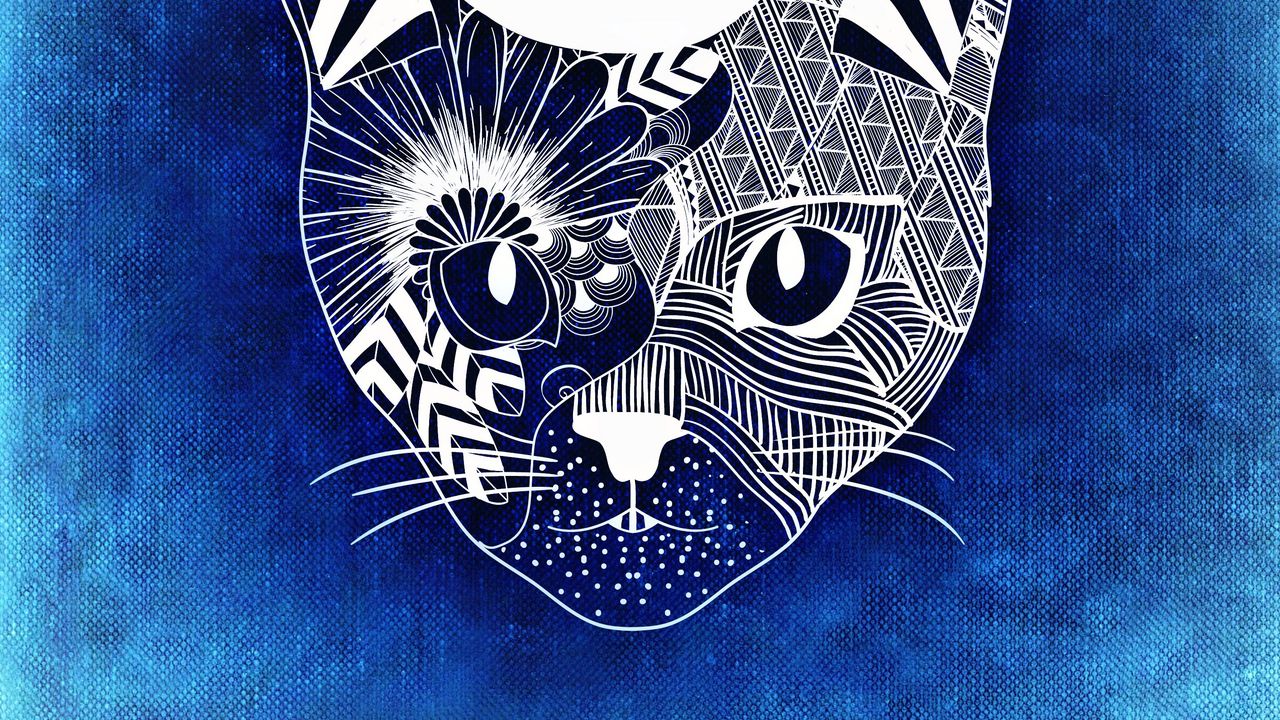 Wallpaper cat, art, muzzle, patterns
