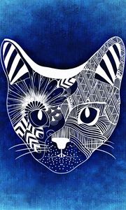 Preview wallpaper cat, art, muzzle, patterns