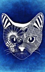 Preview wallpaper cat, art, muzzle, patterns