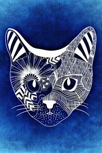 Preview wallpaper cat, art, muzzle, patterns