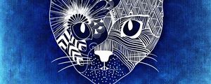 Preview wallpaper cat, art, muzzle, patterns