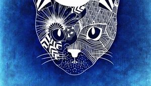 Preview wallpaper cat, art, muzzle, patterns