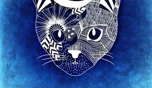 Preview wallpaper cat, art, muzzle, patterns