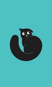 Preview wallpaper cat, art, vector, minimalism