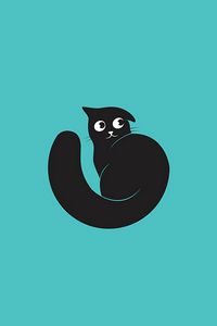 Preview wallpaper cat, art, vector, minimalism