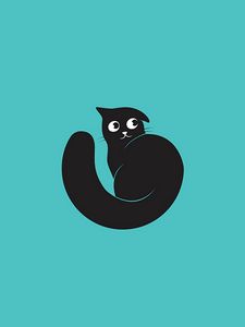 Preview wallpaper cat, art, vector, minimalism