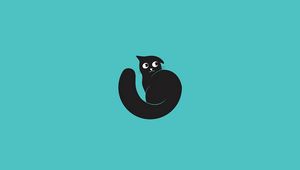 Preview wallpaper cat, art, vector, minimalism