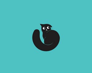 Preview wallpaper cat, art, vector, minimalism