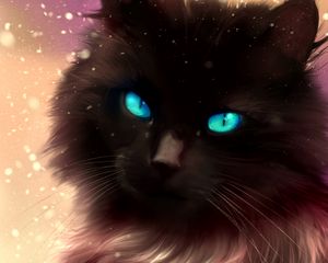 Preview wallpaper cat, blue-eyed, art, fluffy