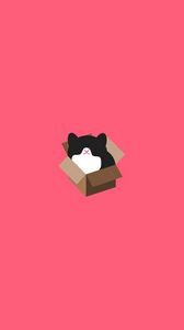 Preview wallpaper cat, box, design, minimalism