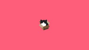 Preview wallpaper cat, box, design, minimalism