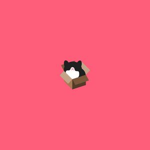 Preview wallpaper cat, box, design, minimalism
