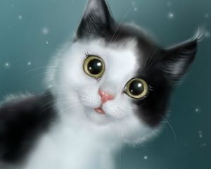 Preview wallpaper cat, cute, pet, art