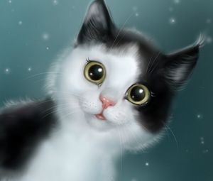 Preview wallpaper cat, cute, pet, art