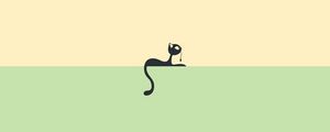 Preview wallpaper cat, drawing, black, green