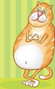 Preview wallpaper cat, drawing, fat, striped