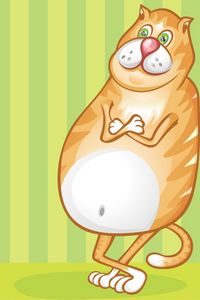 Preview wallpaper cat, drawing, fat, striped