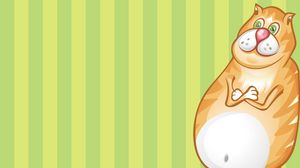 Preview wallpaper cat, drawing, fat, striped