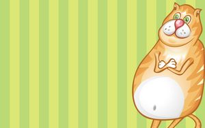 Preview wallpaper cat, drawing, fat, striped