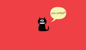 Preview wallpaper cat, drawing, words