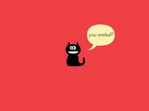 Preview wallpaper cat, drawing, words