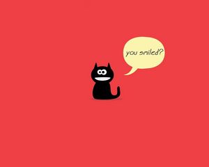 Preview wallpaper cat, drawing, words